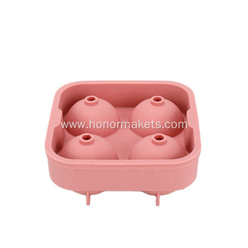 Silicone 4-hole ball ice cube tray